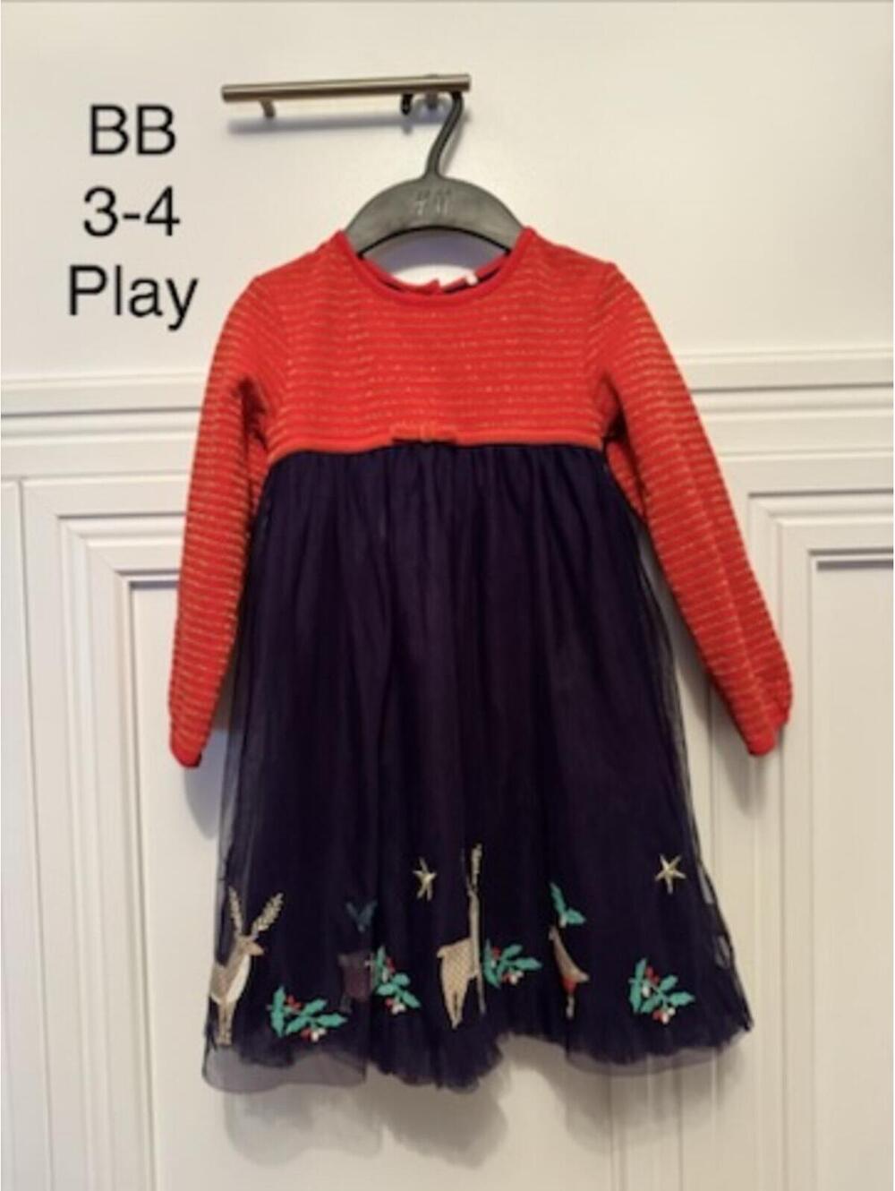 Baby Boden Girls 3-4 Years Dress with Embroidered Tulle Bottom